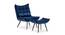 Elroy Accent Chair With Ottoman Blue (Blue, Black Finish) by Urban Ladder - Front View Design 1 - 713514
