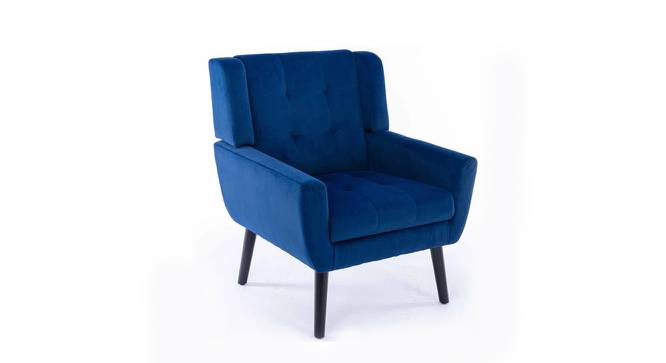 Micky Accent Chair Blue (Blue, Black Finish) by Urban Ladder - Front View Design 1 - 713517