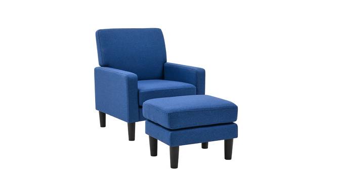 Lapwai Accent Chair With Ottoman Blue (Blue, Black Finish) by Urban Ladder - Front View Design 1 - 713520