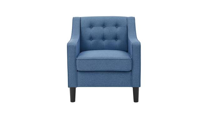 Pearson Accent Chair With Ottoman Blue (Blue, Black Finish) by Urban Ladder - Design 1 Side View - 713521