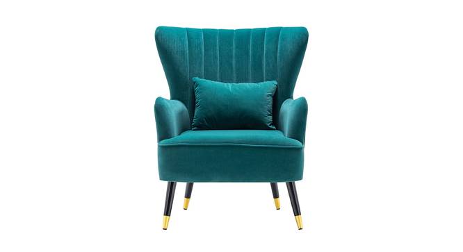 Azriela Accent/Lounge Chair Green (Green, Black Finish) by Urban Ladder - Design 1 Side View - 713522