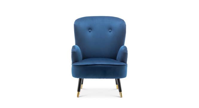 Epperly Chair With Ottoman Blue (Blue, Black Finish) by Urban Ladder - Design 1 Side View - 713526