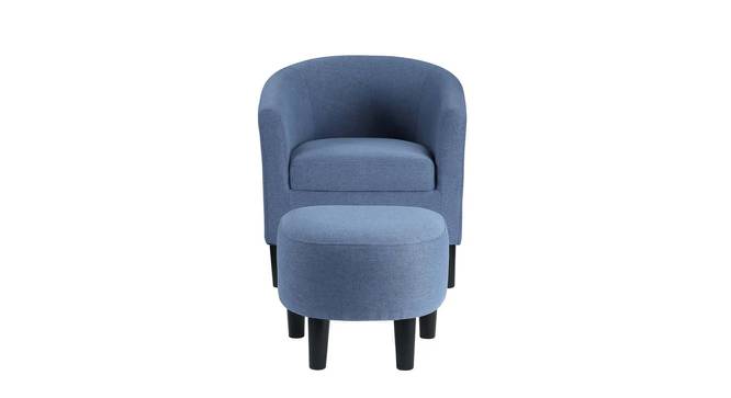 Pitts Accent Chair With Ottoman Blue (Blue, Black Finish) by Urban Ladder - Design 1 Side View - 713533