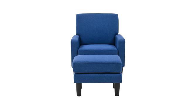 Lapwai Accent Chair With Ottoman Blue (Blue, Black Finish) by Urban Ladder - Design 1 Side View - 713535