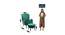 Epperly Chair With Ottoman  Green (Green, Black Finish) by Urban Ladder - Design 1 Dimension - 713576