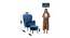 Epperly Chair With Ottoman Blue (Blue, Black Finish) by Urban Ladder - Design 1 Dimension - 713578