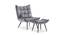 Elroy Accent Chair With Ottoman Grey (Grey, Black Finish) by Urban Ladder - Front View Design 1 - 713598