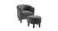 Pitts Accent Chair With Ottoman Grey (Grey, Black Finish) by Urban Ladder - Front View Design 1 - 713603