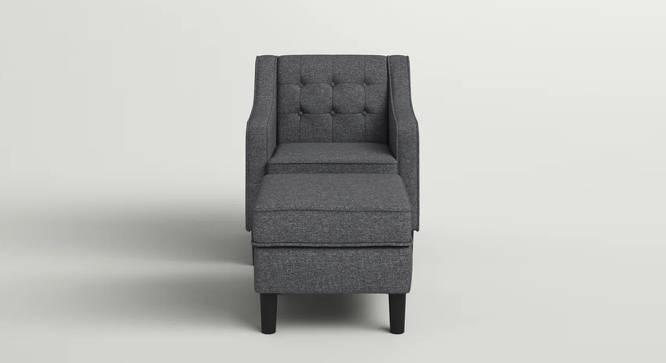 Pearson Accent Chair With Ottoman  Grey (Grey, Black Finish) by Urban Ladder - Design 1 Side View - 713611