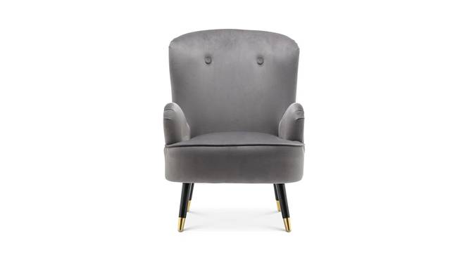 Epperly Chair With Ottoman Grey (Grey, Black Finish) by Urban Ladder - Design 1 Side View - 713612
