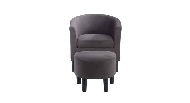 Pitts Accent Chair With Ottoman Grey (Grey, Black Finish) by Urban Ladder - Design 1 Side View - 713622