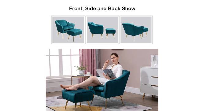 Greggs Accent Chair Green (Green, Gold Finish) by Urban Ladder - Design 1 Side View - 713623