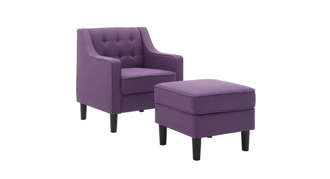 Pearson Accent Chair With Ottoman Purple (Purple, Black Finish) by Urban Ladder - Front View Design 1 - 713681