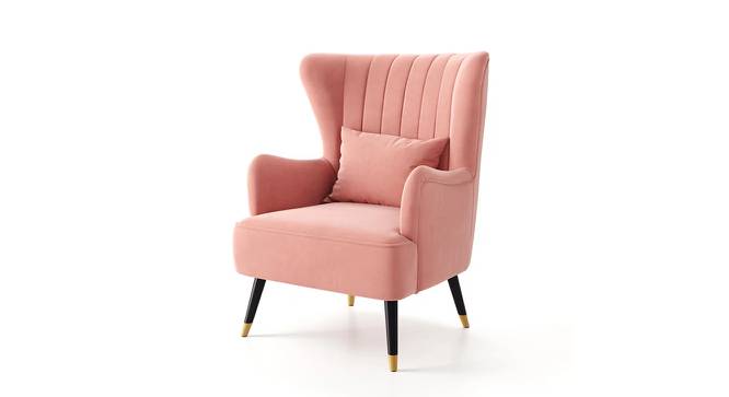 Azriela Accent/Lounge Chair Pink (Pink, Black Finish) by Urban Ladder - Front View Design 1 - 713683