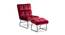 Hiltonia Chair With Ottoman Red (Red, Black Finish) by Urban Ladder - Front View Design 1 - 713685