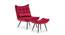 Elroy Accent Chair With Ottoman Red (Red, Black Finish) by Urban Ladder - Front View Design 1 - 713688