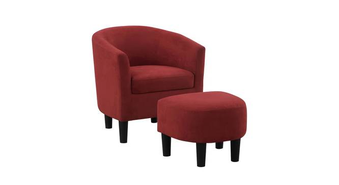 Pitts Accent Chair With Ottoman Red (Red, Black Finish) by Urban Ladder - Front View Design 1 - 713695
