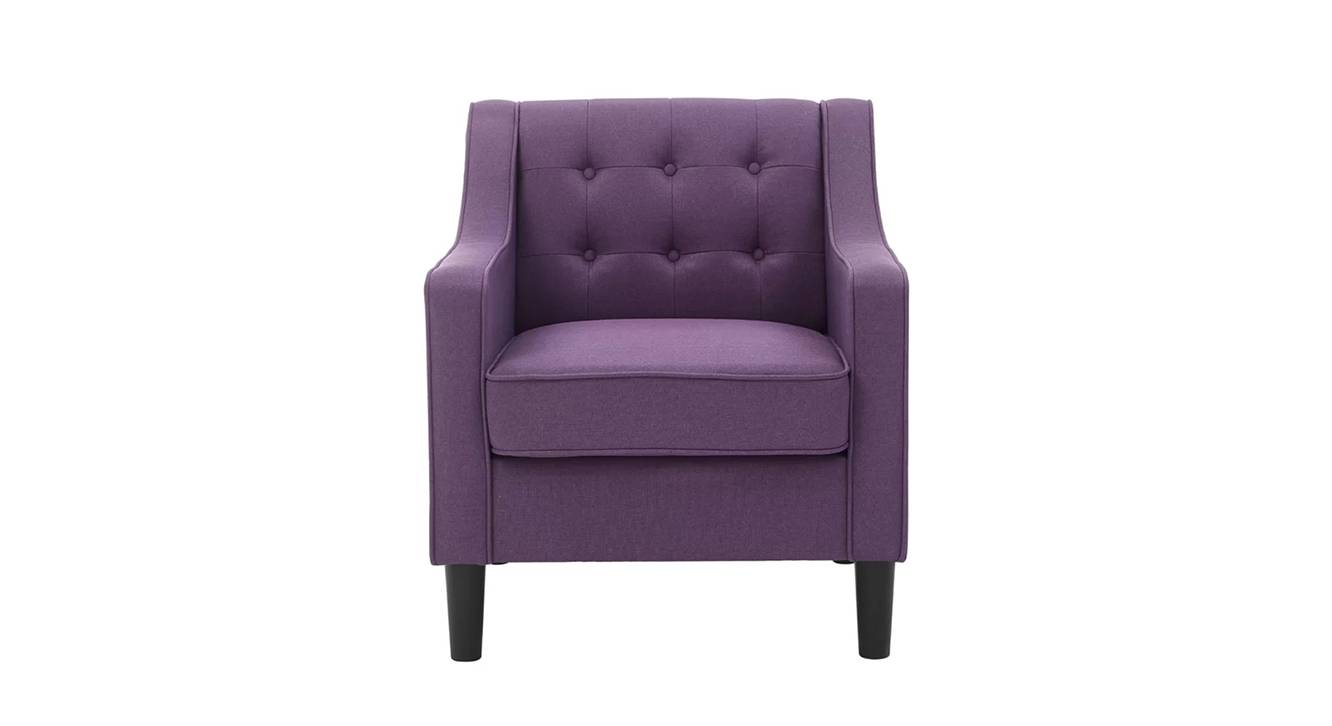 Pearson Fabric Accent Chair in Purple Colour Urban Ladder