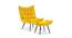 Elroy Accent Chair With Ottoman Yellow (Yellow, Black Finish) by Urban Ladder - Front View Design 1 - 713713