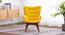 Embra Accent Chair With Ottoman Yellow (Yellow, Natural Finish) by Urban Ladder - Front View Design 1 - 713721