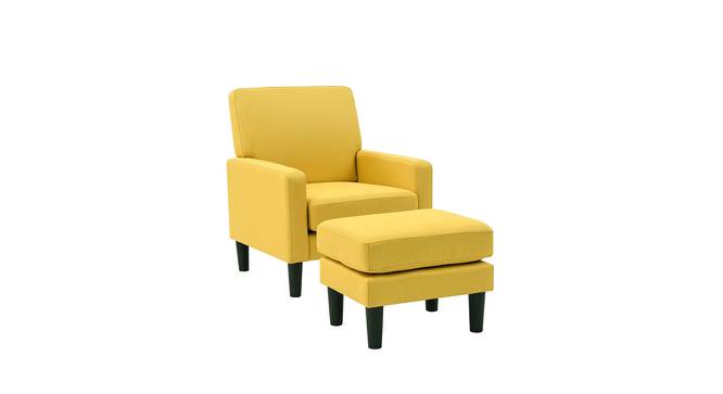 Lapwai Accent Chair With Ottoman Yellow (Yellow, Black Finish) by Urban Ladder - Front View Design 1 - 713724