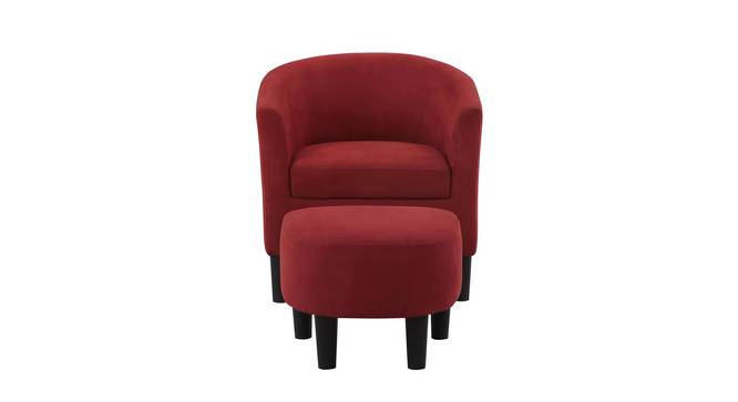 Pitts Accent Chair With Ottoman Red (Red, Black Finish) by Urban Ladder - Design 1 Side View - 713731
