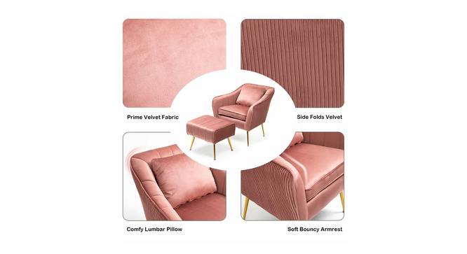 Greggs Accent Chair Pink (Pink, Gold Finish) by Urban Ladder - Design 1 Side View - 713732