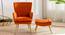 Wilbar Accent Chair With Ottoman Orange (Orange, Gold Finish) by Urban Ladder - Design 1 Side View - 713734