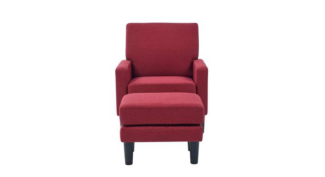Lapwai Accent Chair With Ottoman Red (Red, Black Finish) by Urban Ladder - Design 1 Side View - 713738