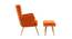 Wilbar Accent Chair With Ottoman Orange (Orange, Gold Finish) by Urban Ladder - Ground View Design 1 - 713758