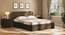 Cavinti Storage Bed With Headboard Shelves (Queen Bed Size, Drawer & Box Storage Type, Rustik Walnut Finish) by Urban Ladder - Front View - 