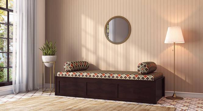 Harvey Day Bed (Mahogany Finish, Terracotta and Grey) by Urban Ladder - Front View - 713887