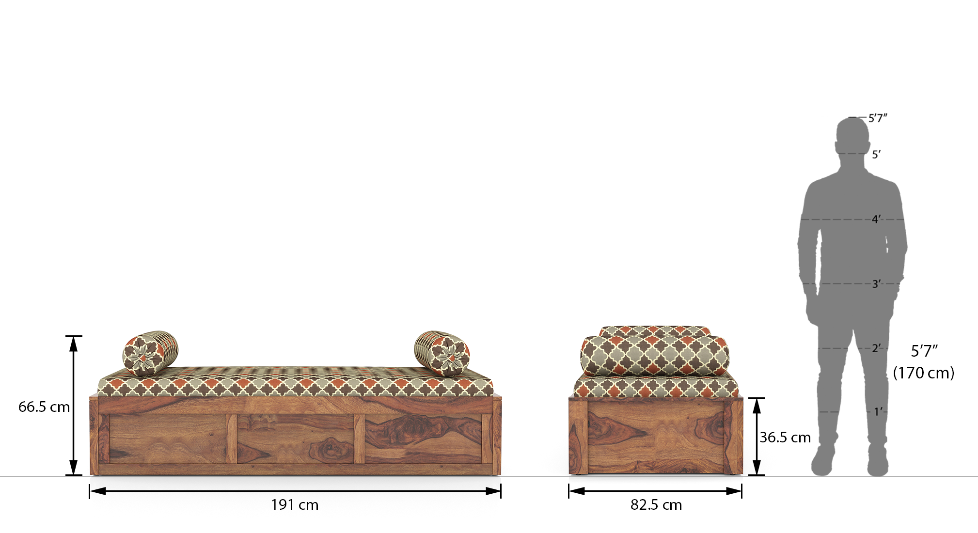 Harvey day bed finish teak 6