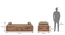 Harvey Day Bed (Teak Finish, Terracotta and Grey) by Urban Ladder - Dimension - 713899