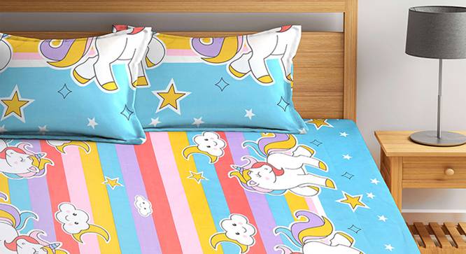 Cruz 1 Double Bedsheet Set in Book Fold Packing Bedsheet + 2 pillow covers - Multicolor (Double Size, Multicoloured) by Urban Ladder - Front View Design 1 - 714762