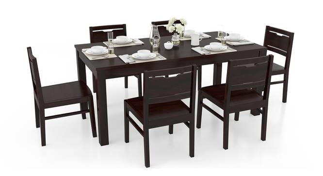 Arabia - Aries 6 Seater Dining Table Set (Mahogany Finish) by Urban Ladder - Front View - 