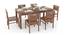 Arabia - Aries 6 Seater Dining Table Set (Teak Finish) by Urban Ladder - Front View - 
