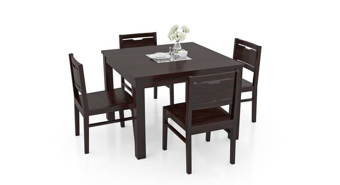 Brighton Square - Aries 4 Seater Dining Table Set (Mahogany Finish) by Urban Ladder - Front View - 