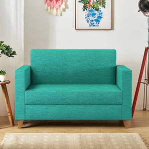 Sofas And Recliners In Puttur Design Floral 2 Seater Seater Fabric Loveseat in Maldivian Teal Colour