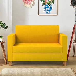 Sofa Design Floral 2 Seater Seater Fabric Loveseat in Sahara Mustard Colour