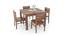 Brighton Square - Aries 4 Seater Dining Table Set (Teak Finish) by Urban Ladder - Front View - 
