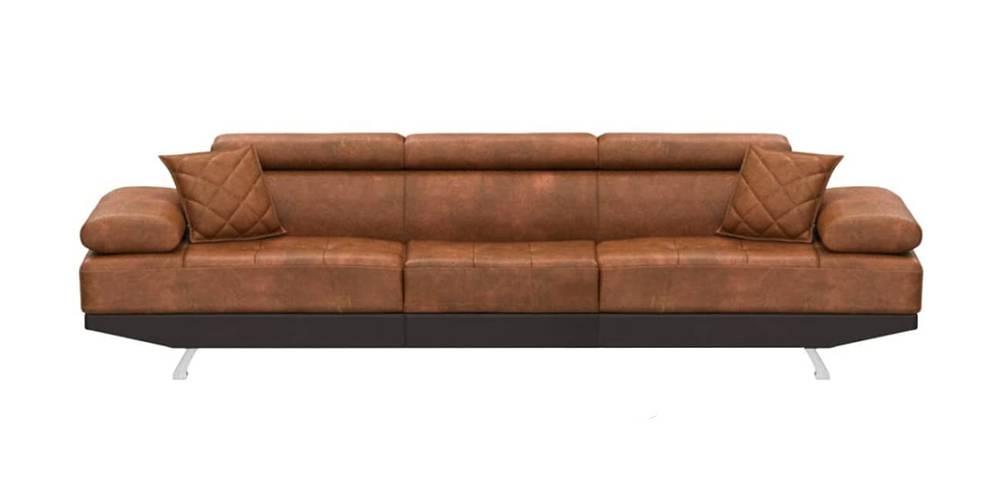Aldaro Leatherette Sofa (Tan-Brown) by Urban Ladder - - 