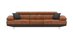 Aldaro Leatherette Sofa (Tan-Black)