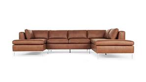 Hamilon Sectional Leatherette Sofa (Rust)
