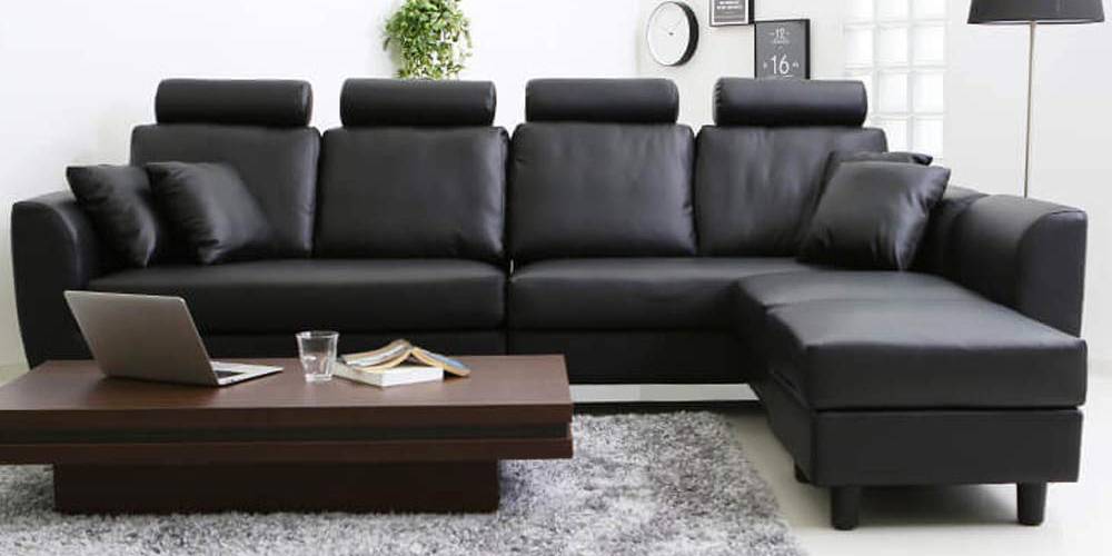 Winchano Leatherette Sofa Set (Black) by Urban Ladder - - 