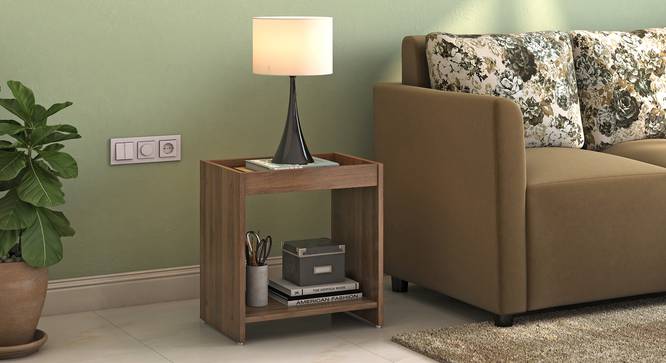 Ally Side Table - Classic Walnut (Classic Walnut Finish) by Urban Ladder - Front View - 