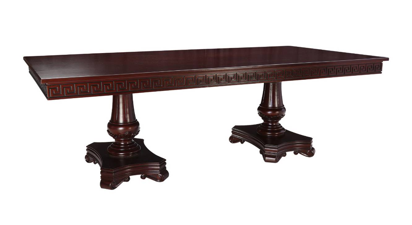 Hong Kong Solid Wood 6 Seater Dining Table in Mahagony Finish Urban