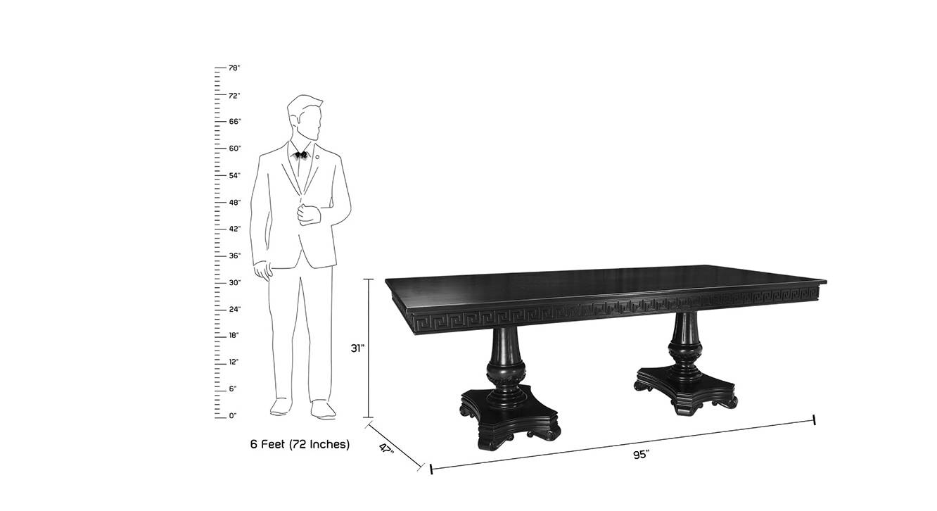 Hong Kong Solid Wood 6 Seater Dining Table in Mahagony Finish Urban