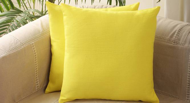 Plain Yellow Solid Set of 5 Cushion Covers-CHF-CC- 0927-2 (Yellow) by Urban Ladder - Design 1 Side View - 716533