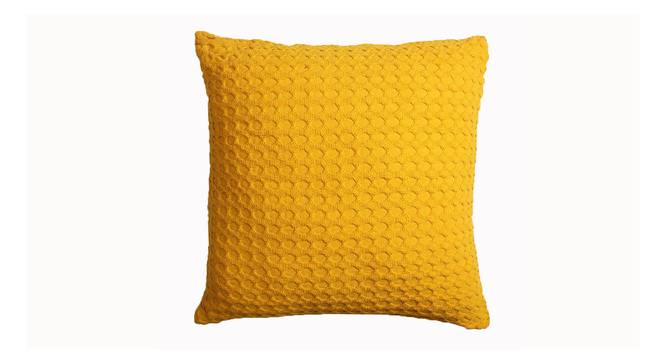 Golden Yellow Colour Textured Heavy Cotton Waffle Set of 2 Cushion Covers-CHF-CC- 11701-2 (Yellow) by Urban Ladder - Design 1 Side View - 716539